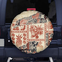 Hawaii Spare Tire Cover Aloha Tribal Pattern Beige Version - Wonder Print Shop