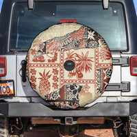 Hawaii Spare Tire Cover Aloha Tribal Pattern Beige Version - Wonder Print Shop