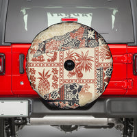 Hawaii Spare Tire Cover Aloha Tribal Pattern Beige Version - Wonder Print Shop