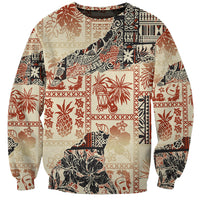 Hawaii Sweatshirt Aloha Tribal Pattern Beige Version - Wonder Print Shop