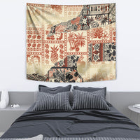 Hawaii Tapestry Aloha Tribal Pattern Beige Version - Wonder Print Shop