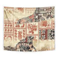 Hawaii Tapestry Aloha Tribal Pattern Beige Version - Wonder Print Shop
