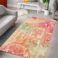 Hawaii Area Rug Aloha Tribal Pattern Sweat Pink Ombre LT9 - Wonder Print Shop