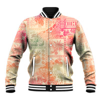 Hawaii Baseball Jacket Aloha Tribal Pattern Sweat Pink Ombre LT9 - Wonder Print Shop
