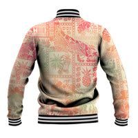 Hawaii Baseball Jacket Aloha Tribal Pattern Sweat Pink Ombre LT9 - Wonder Print Shop