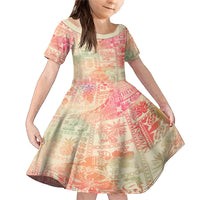 Hawaii Family Matching Mermaid Dress and Hawaiian Shirt Aloha Tribal Pattern Sweat Pink Ombre LT9 - Wonder Print Shop