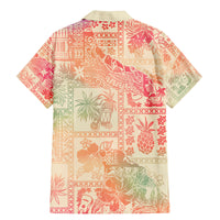 Hawaii Family Matching Mermaid Dress and Hawaiian Shirt Aloha Tribal Pattern Sweat Pink Ombre LT9 - Wonder Print Shop