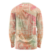 Hawaii Long Sleeve Shirt Aloha Tribal Pattern Sweat Pink Ombre - Wonder Print Shop