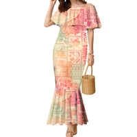 Hawaii Mermaid Dress Aloha Tribal Pattern Sweat Pink Ombre - Wonder Print Shop