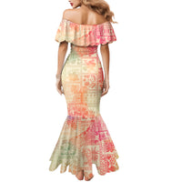 Hawaii Mermaid Dress Aloha Tribal Pattern Sweat Pink Ombre - Wonder Print Shop