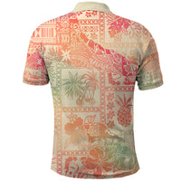 Hawaii Polo Shirt Aloha Tribal Pattern Sweat Pink Ombre - Wonder Print Shop