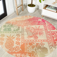 hawaii-round-carpet-aloha-tribal-pattern-sweat-pink-ombre