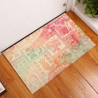 Hawaii Rubber Doormat Aloha Tribal Pattern Sweat Pink Ombre - Wonder Print Shop