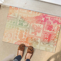 Hawaii Rubber Doormat Aloha Tribal Pattern Sweat Pink Ombre - Wonder Print Shop