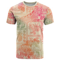Hawaii T Shirt Aloha Tribal Pattern Sweat Pink Ombre - Wonder Print Shop