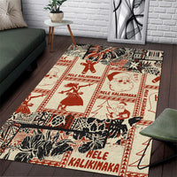 Aloha Hawaii Christmas Area Rug Mele Kalikimaka Tapa Tribal Retro Style LT9 - Wonder Print Shop