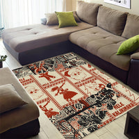 Aloha Hawaii Christmas Area Rug Mele Kalikimaka Tapa Tribal Retro Style LT9 - Wonder Print Shop