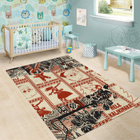 Aloha Hawaii Christmas Area Rug Mele Kalikimaka Tapa Tribal Retro Style LT9 - Wonder Print Shop