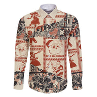 Aloha Hawaii Christmas Family Matching Summer Maxi Dress and Hawaiian Shirt Mele Kalikimaka Tapa Tribal Retro Style - Wonder Print Shop