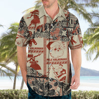 Aloha Hawaii Christmas Hawaiian Shirt Mele Kalikimaka Tapa Tribal Retro Style - Wonder Print Shop