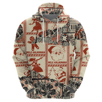 Aloha Hawaii Christmas Hoodie Mele Kalikimaka Tapa Tribal Retro Style - Wonder Print Shop