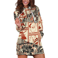 Aloha Hawaii Christmas Hoodie Dress Mele Kalikimaka Tapa Tribal Retro Style - Wonder Print Shop