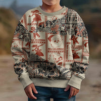 Aloha Hawaii Christmas Kid Ugly Christmas Sweater Mele Kalikimaka Tapa Tribal Retro Style - Wonder Print Shop