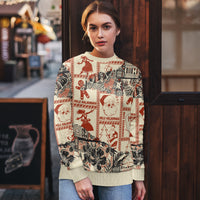 Aloha Hawaii Christmas Ugly Christmas Sweater Mele Kalikimaka Tapa Tribal Retro Style - Wonder Print Shop