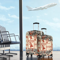 Aloha Hawaii Christmas Luggage Cover Mele Kalikimaka Tapa Tribal Retro Style - Wonder Print Shop