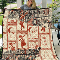 Aloha Hawaii Christmas Quilt Mele Kalikimaka Tapa Tribal Retro Style - Wonder Print Shop
