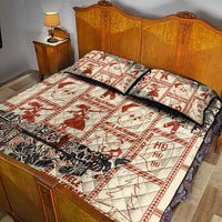 Aloha Hawaii Christmas Quilt Bed Set Mele Kalikimaka Tapa Tribal Retro Style - Wonder Print Shop