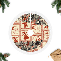 Aloha Hawaii Christmas Tree Skirt Mele Kalikimaka Tapa Tribal Retro Style - Wonder Print Shop