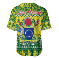 Cook Islands Christmas Baseball Jersey Santa Beach Meri Kiritimiti LT9 - Wonder Print Shop