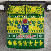 Cook Islands Christmas Bedding Set Santa Beach Meri Kiritimiti LT9 - Wonder Print Shop