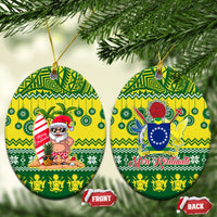 Cook Islands Christmas Ceramic Ornament Santa Beach Meri Kiritimiti LT9 - Wonder Print Shop