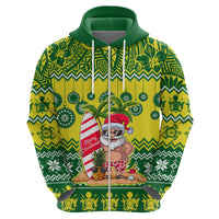 Cook Islands Christmas Hoodie Santa Beach Meri Kiritimiti - Wonder Print Shop