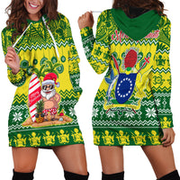 Cook Islands Christmas Hoodie Dress Santa Beach Meri Kiritimiti - Wonder Print Shop