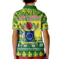 Cook Islands Christmas Kid Polo Shirt Santa Beach Meri Kiritimiti - Wonder Print Shop