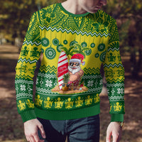 Cook Islands Christmas Ugly Christmas Sweater Santa Beach Meri Kiritimiti - Wonder Print Shop