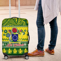 Cook Islands Christmas Luggage Cover Santa Beach Meri Kiritimiti - Wonder Print Shop