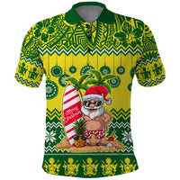 Cook Islands Christmas Polo Shirt Santa Beach Meri Kiritimiti - Wonder Print Shop