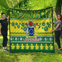 Cook Islands Christmas Quilt Santa Beach Meri Kiritimiti - Wonder Print Shop