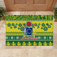 Cook Islands Christmas Rubber Doormat Santa Beach Meri Kiritimiti - Wonder Print Shop