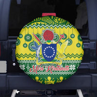 Cook Islands Christmas Spare Tire Cover Santa Beach Meri Kiritimiti - Wonder Print Shop