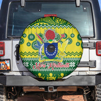 Cook Islands Christmas Spare Tire Cover Santa Beach Meri Kiritimiti - Wonder Print Shop