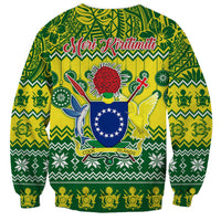 Cook Islands Christmas Sweatshirt Santa Beach Meri Kiritimiti - Wonder Print Shop