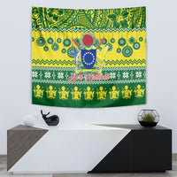 Cook Islands Christmas Tapestry Santa Beach Meri Kiritimiti - Wonder Print Shop