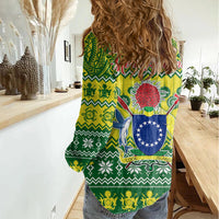 Cook Islands Christmas Women Casual Shirt Santa Beach Meri Kiritimiti - Wonder Print Shop