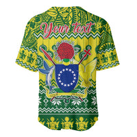 Personalised Cook Islands Christmas Baseball Jersey Santa Beach Meri Kiritimiti LT9 - Wonder Print Shop