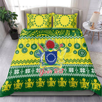 Personalised Cook Islands Christmas Bedding Set Santa Beach Meri Kiritimiti LT9 - Wonder Print Shop